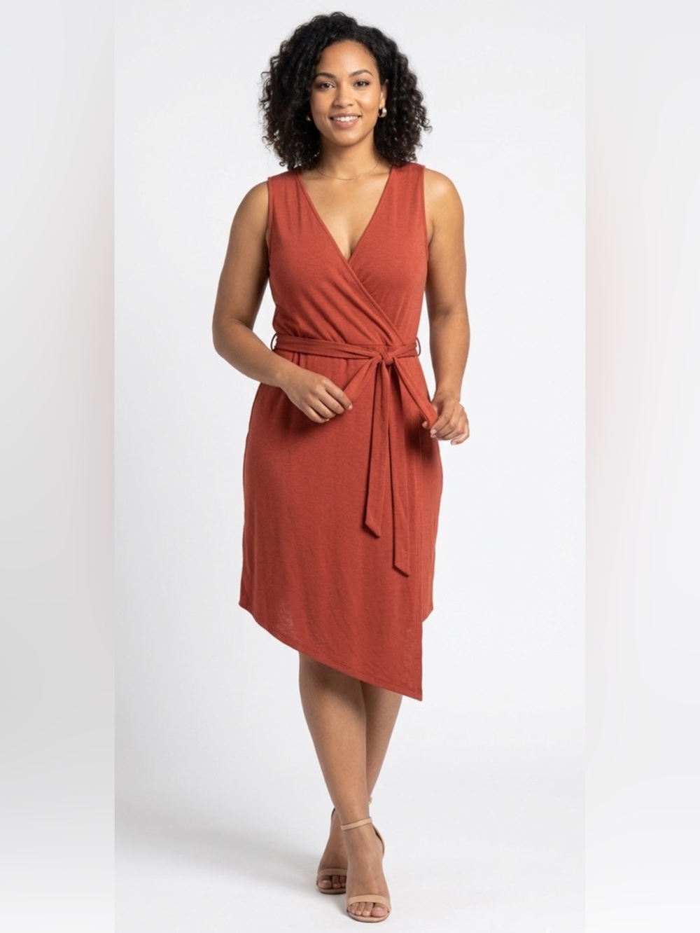 La Vie En Rose Aqua Wrap Dress Size XL Burnt Orange Swimsuit Coverup